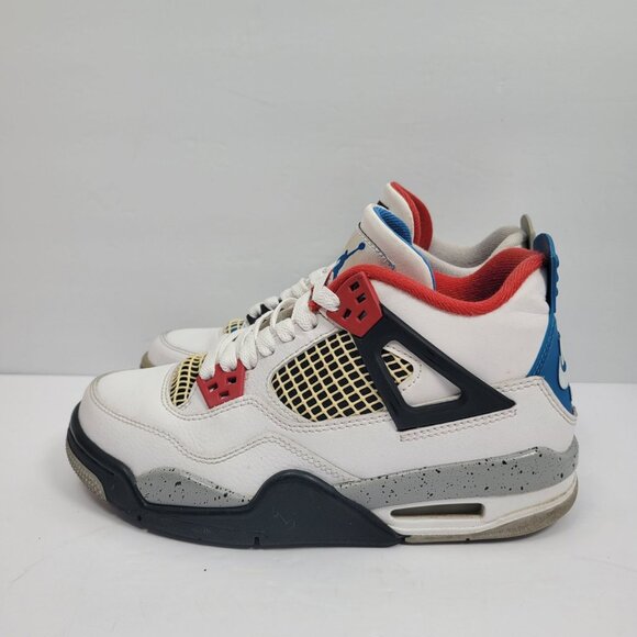 Air Jordan 4 Retro SE GS "What The Youth" White Sneakers 408452-146 US Size 4Y - Picture 2 of 8